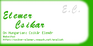 elemer csikar business card